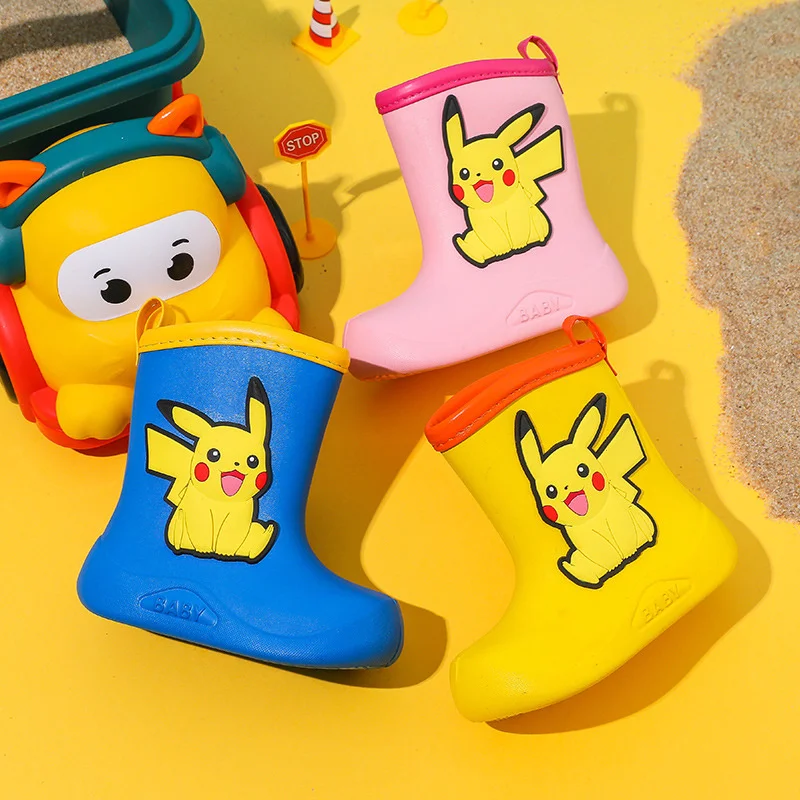 Pokemon Pikachu Pink Rubber Boots for Kids Waterproof Shoes Infant Rain Boots Girls Child Rain Boot Kid Baby Kids\' Rainboots Boy