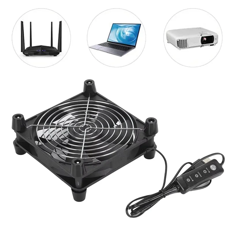 140Mm USB Computer Cooling Fan 5V Portable Quiet Fan With 3 Adjustable Speeds 2800RPM High Performance For Electronics