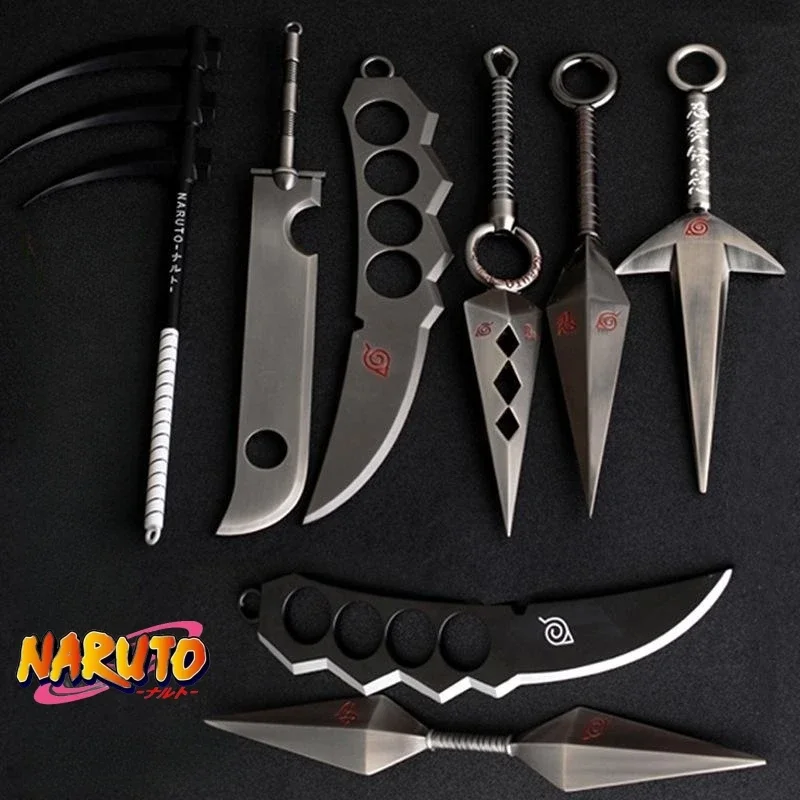 Modelo de arma de Naruto, Kunai, Yondaime Hokage, Flying Thunder God, Shuriken, Zabuza, arma Asma, Cosplay, regalo para niño, adornos de colección