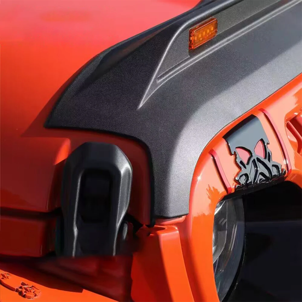 

Lantsun J402 Hood Stone Guard ABS Sandstone Block with LED Infront Stone Deflector for Jeep for Wrangler JK07-17