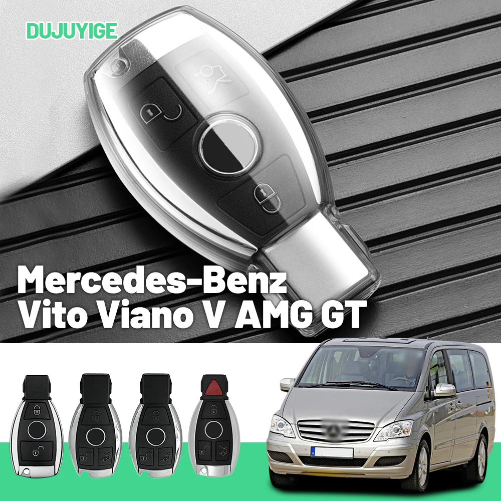 

Clear TPU Car Key Case For Mercedes-Benz Vito Viano V AMG GT SLS AMG T Class Key Fob Cover Protector Shell Auto Accessories