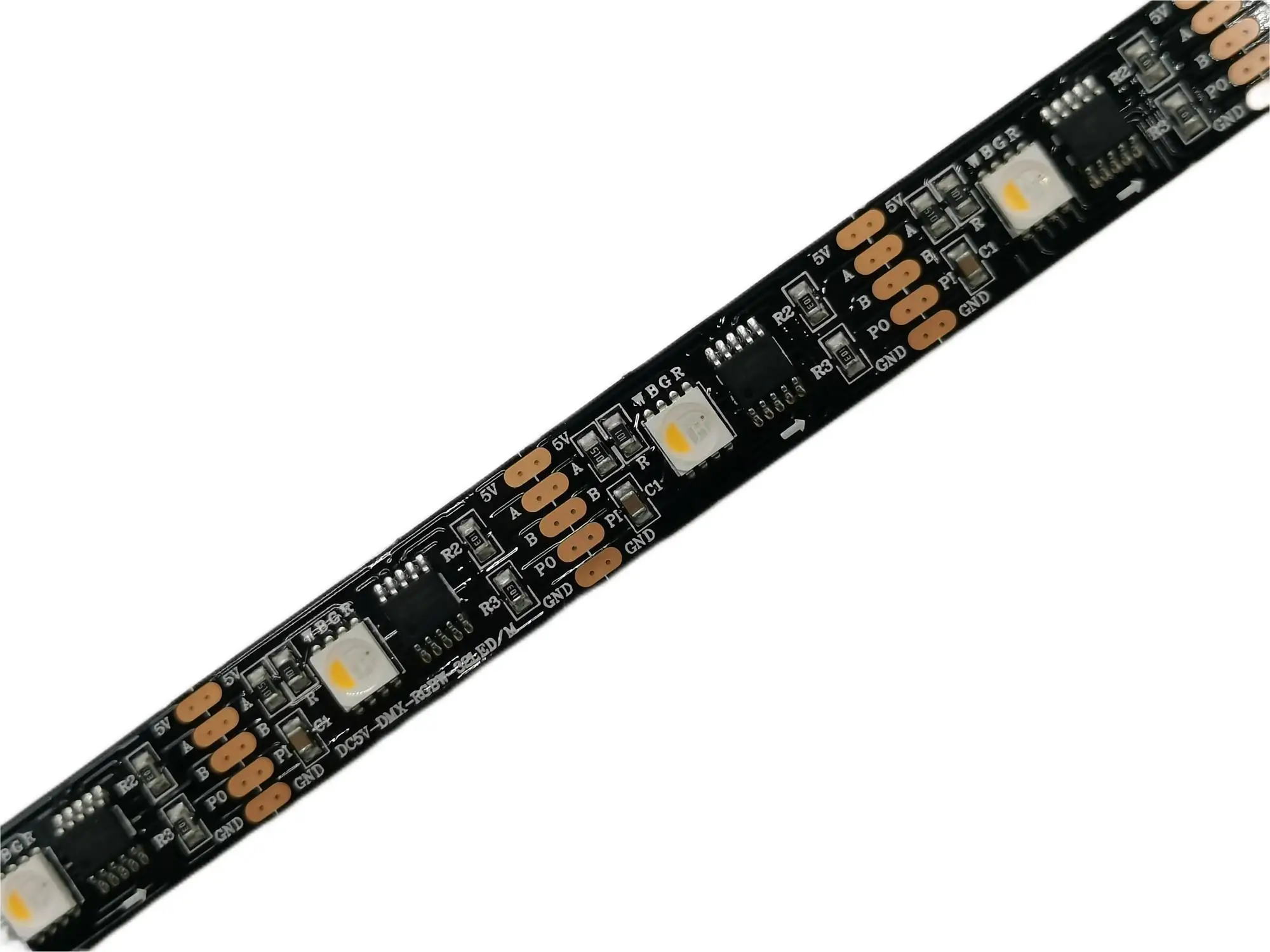 

DMX512 LED Pixel Light Strip RGBW RGBWW 4 in 1 External IC SM18512P DMX512 LED Pixel Strip DC5V 32LEDs/M