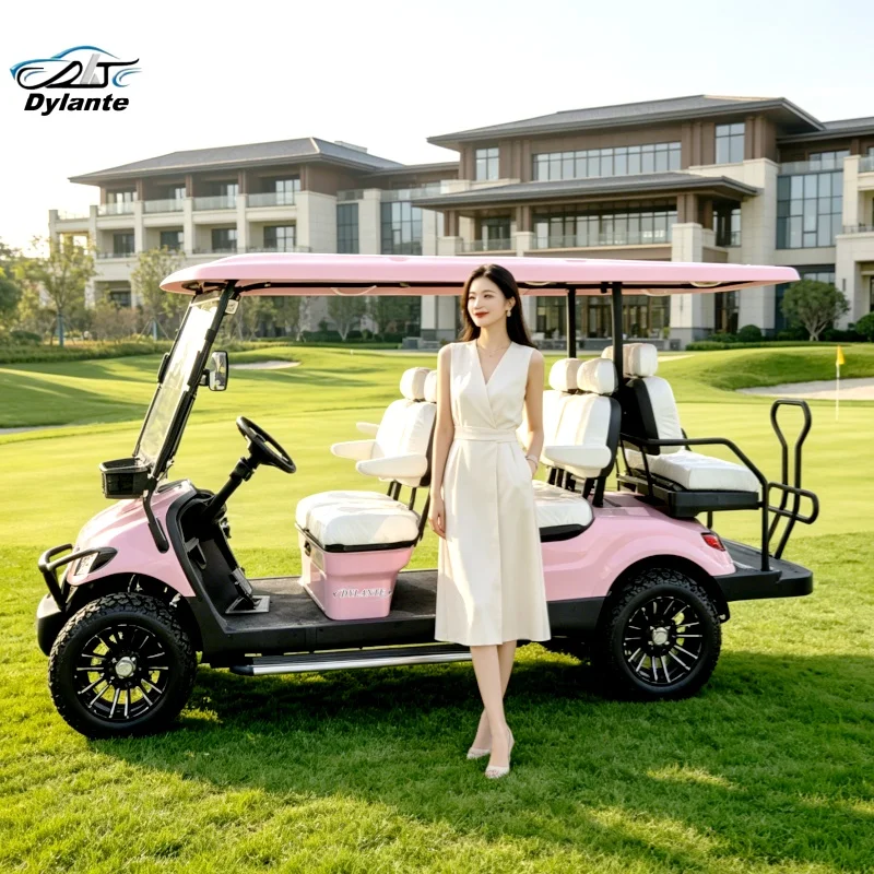 2026 New Lifted 4 Passenger Golf Buggy Lithium Battery Optimal Solar Panel Waterproof Rain Curtain 4 Seater Electric Golf Cart