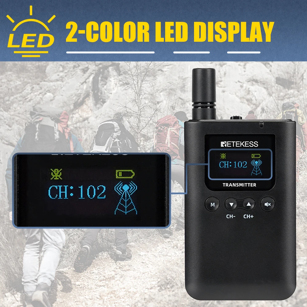 RETEKESS TT125 Tourguide-System Drahtloses Audiosystem 2,4GHz Funk-Sender-Empfänger für Ausflüge und Übersetzungen – Detail 9