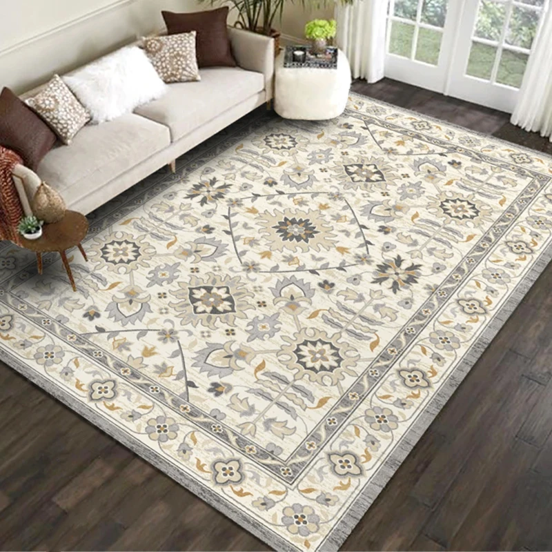 Carpet for Living Room Luxury Bohemian Floral Cloakroom Plush Mat Large Area Home Decoration Bedroom Retro Thicken Rug ковер