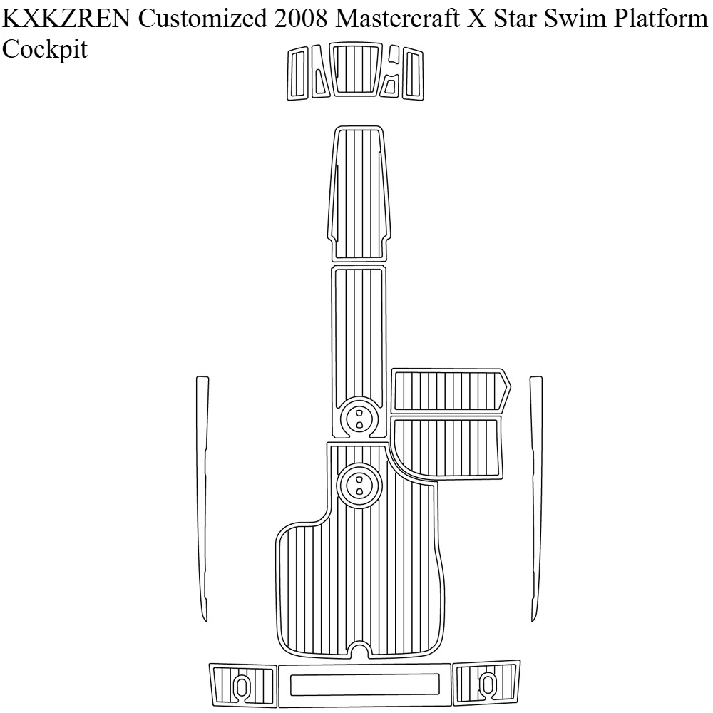 

KXKZREN Custom 2008 Mastercraft X Star Swim Platform Cockpit Самоклеящаяся нескользящая палуба для яхты Морской пенопластовый коврик для пола из ЭВА