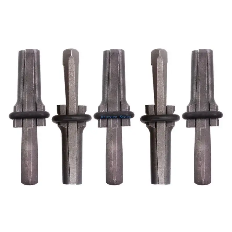 

H37D 5Pcs 16/18mm Stone Splitting Tool Metal Plug Wedges Stone Splitters Hand Tool