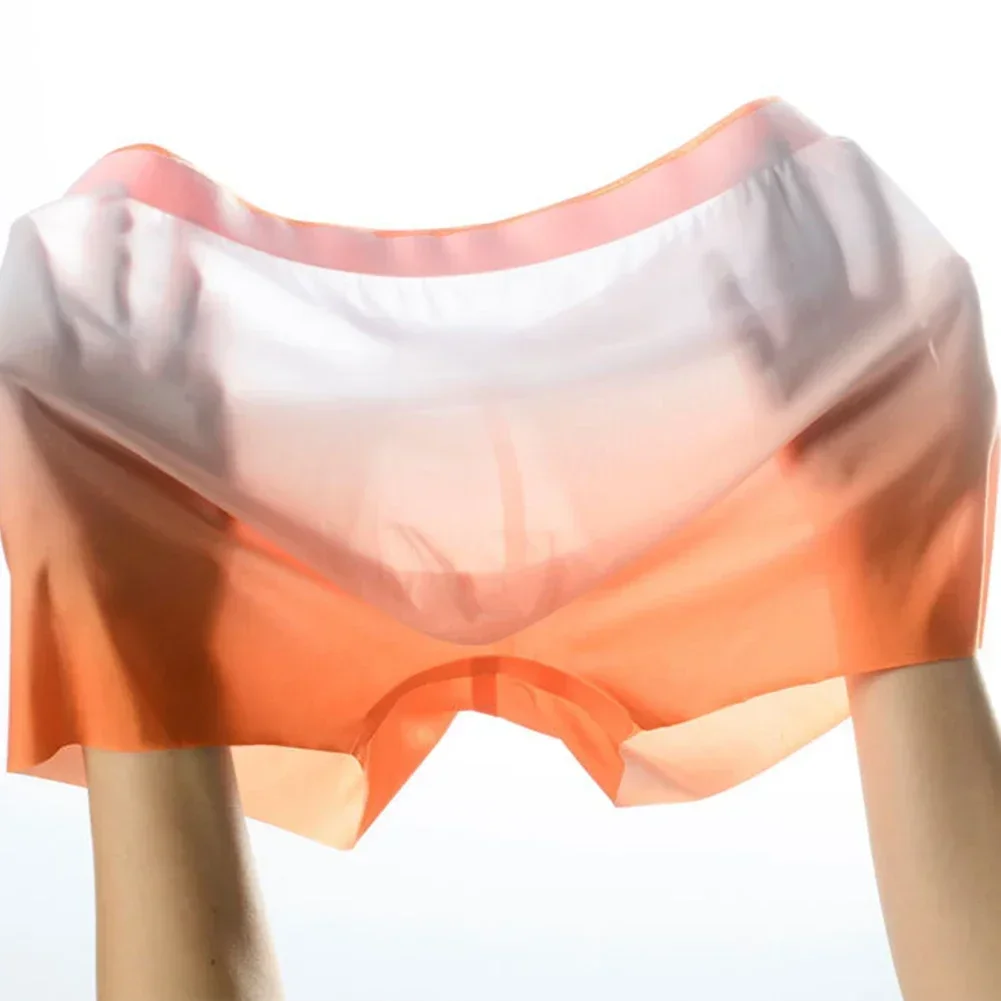 Sexy Men's Ice Silk Traceless Sheer Underwear Underpants Breathable Ultra Thin Boxer Briefs Shorts Man Panties