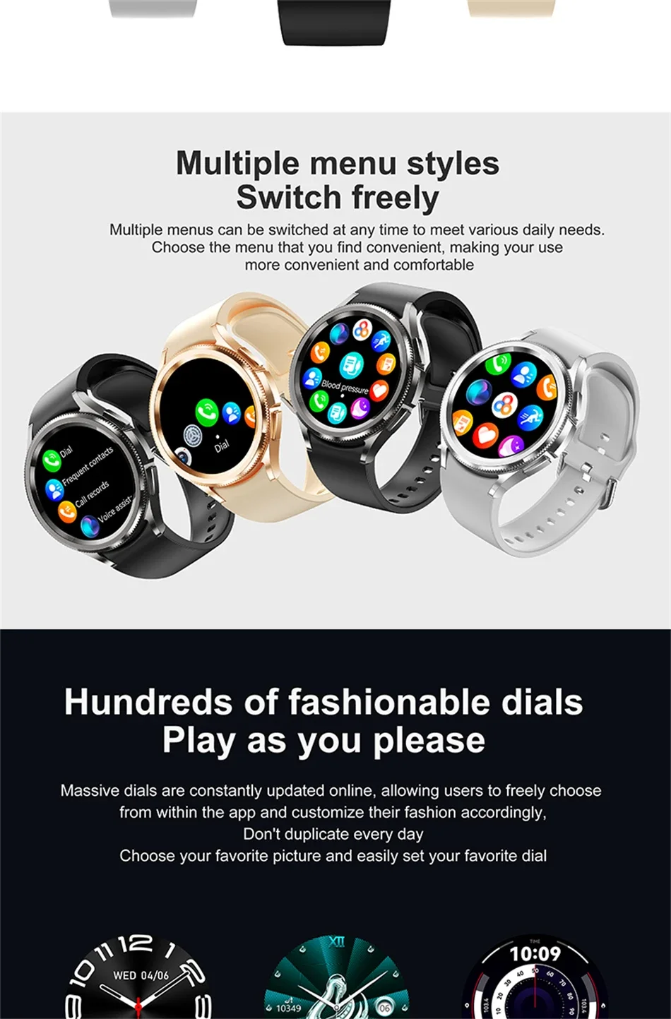 2026 Neue Watch 6 Classic Smartwatch für Damen, modisch, mit Bluetooth-Anruf, Sprachassistent, Gesundheitsüberwachung, kompatibel mit Android und iOS, Smartwatch für Herren – Detail 8