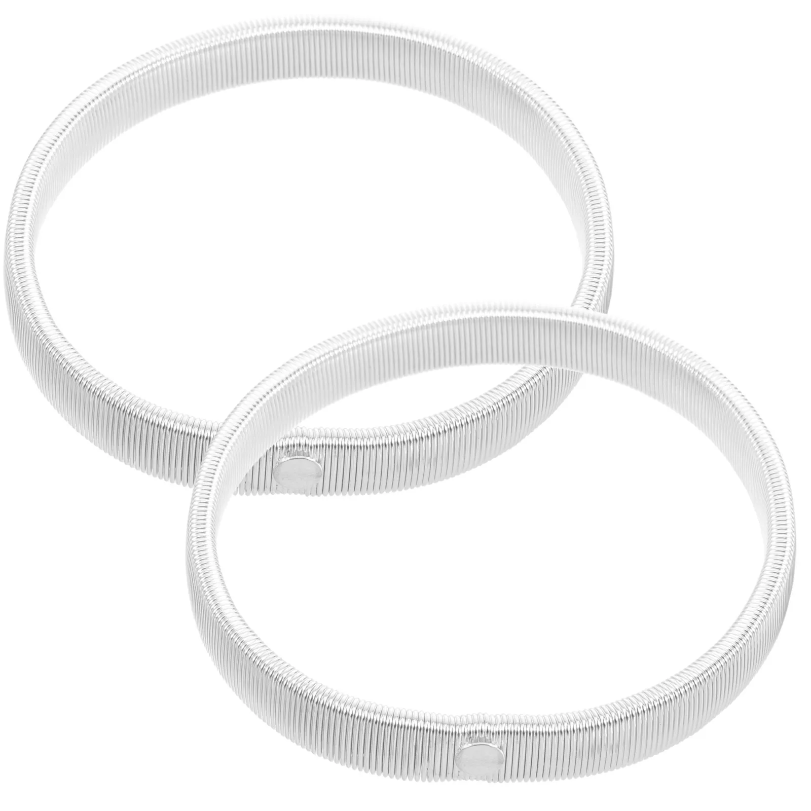 

2pcs Spring Hand Chain Shirt Sleeve Holder Elastic Armband Bracelet Durable Steel Iron Material Keep Sleeves In Place Silver