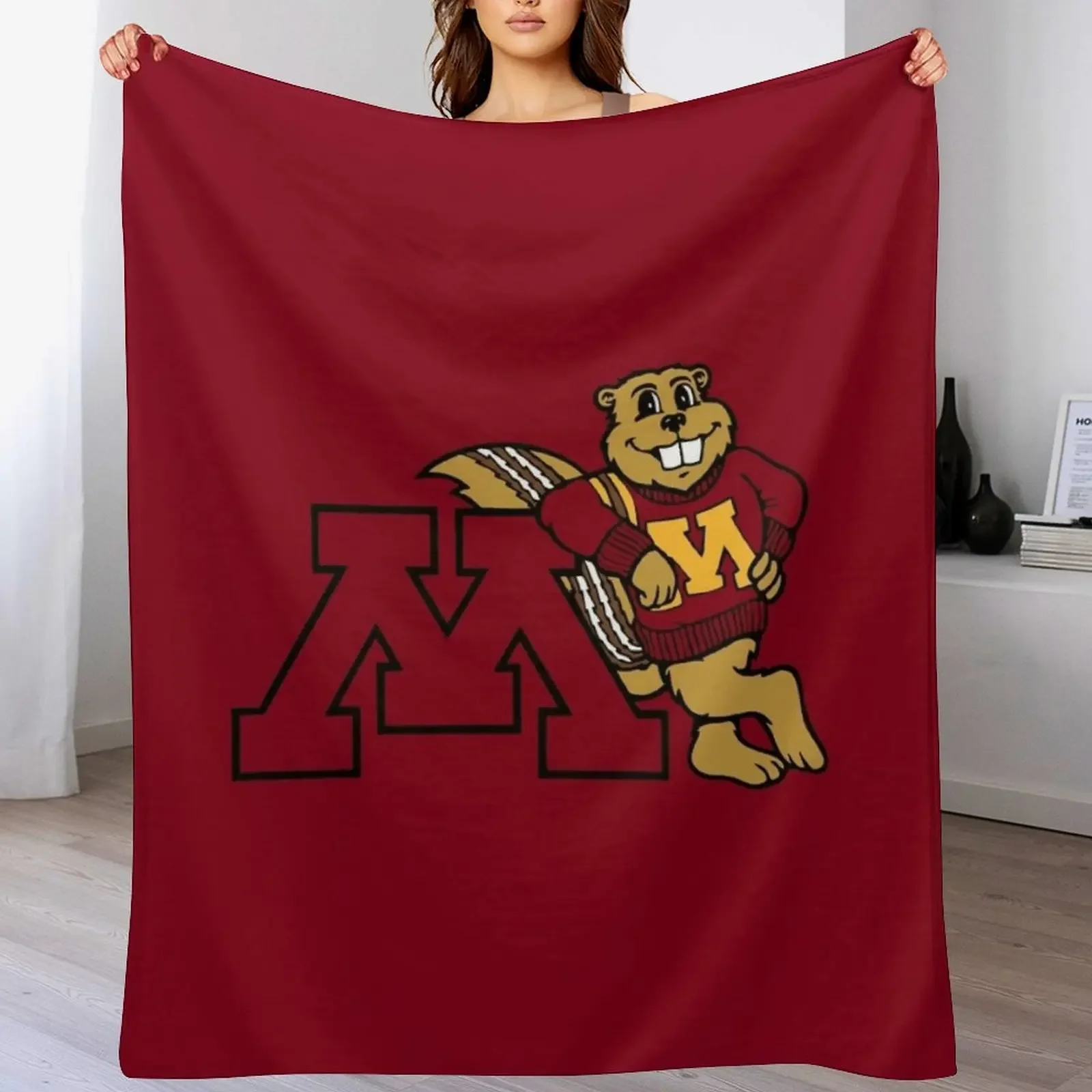 

Goldy Gopher Throw Blanket Decoratives Hair Baby Soft Beds Blankets
