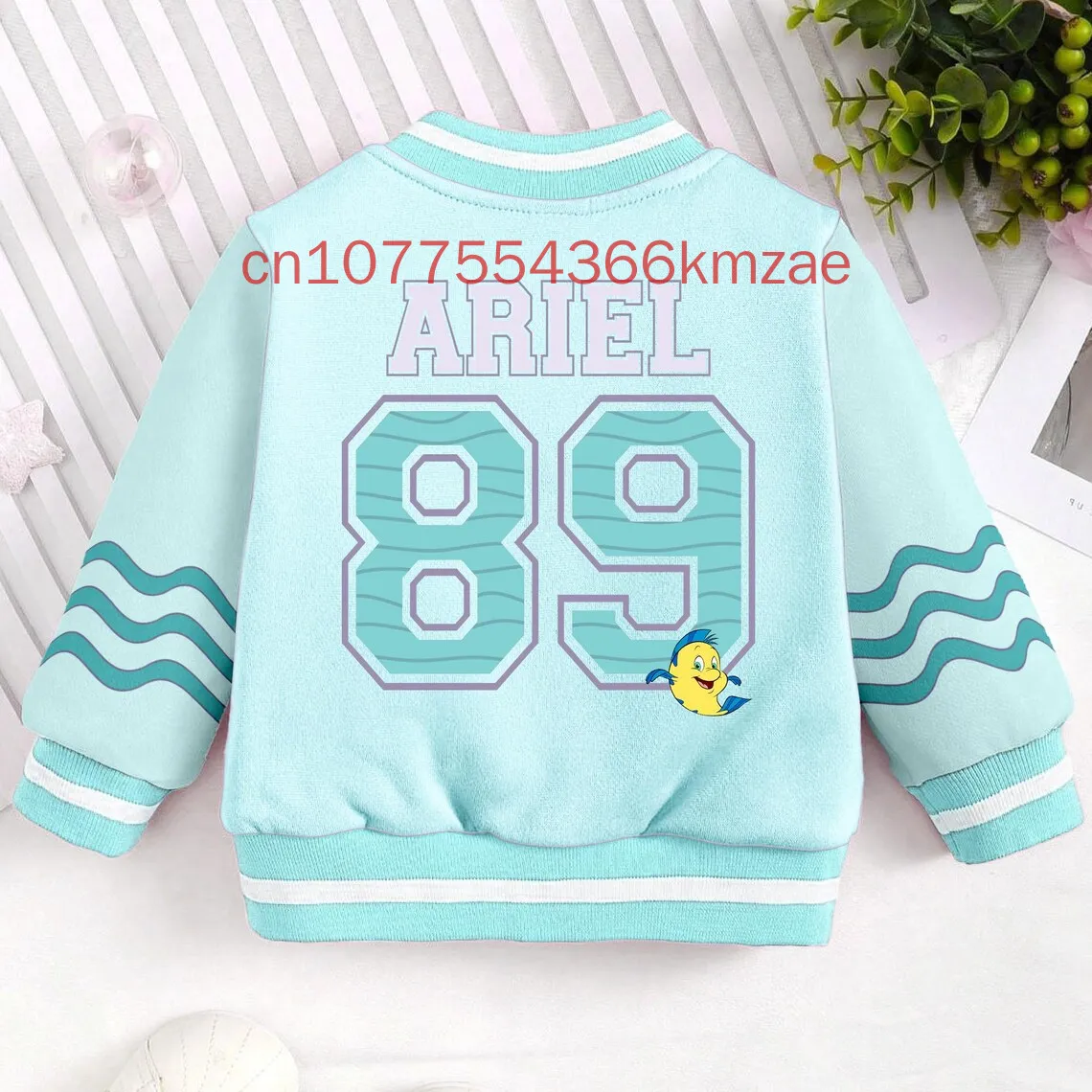 Ariel Little Mermaid Princess Kids and Youth Baseball Jacket 3D Print Spring and Autumn Cartoon Streetwear Harajuku Jacket Coat