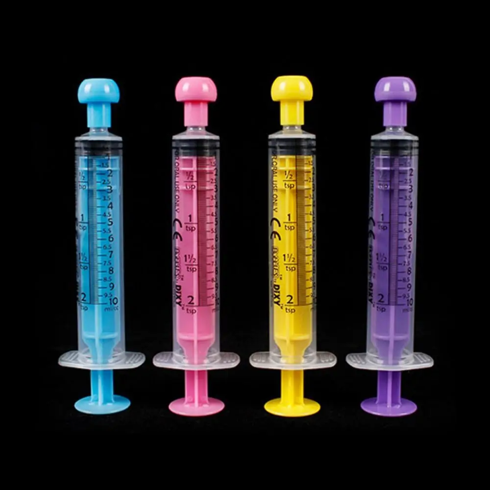 10Pcs 5ml/10ml Color Pet Animals Feeding Large Syringe Feeder Syringe Rubber Stopper Disposable Pump Measuring with Scale