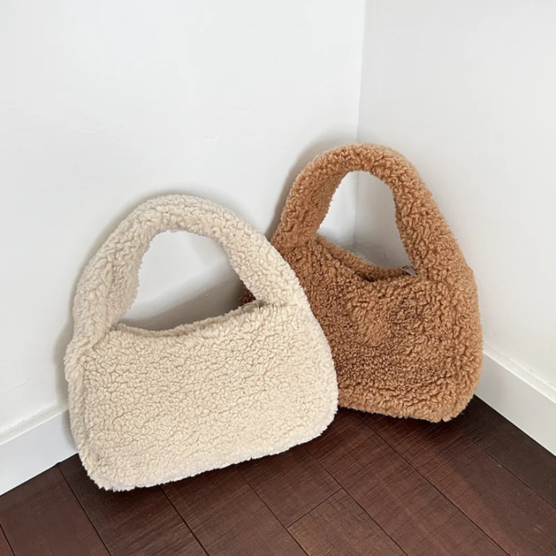 

Зимняя плюшевая сумка, модный плюшевый клатч в форме облака, женский мягкий теплый повседневный мини-сумка на плечо, милый пушистый кошелек с шикарной ручкой