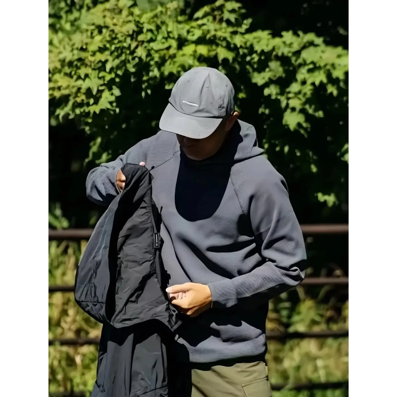 وظيفة في الهواء الطلق خفيفة الوزن الهراء مقنعين السترة سترة طويلة الأكمام #4