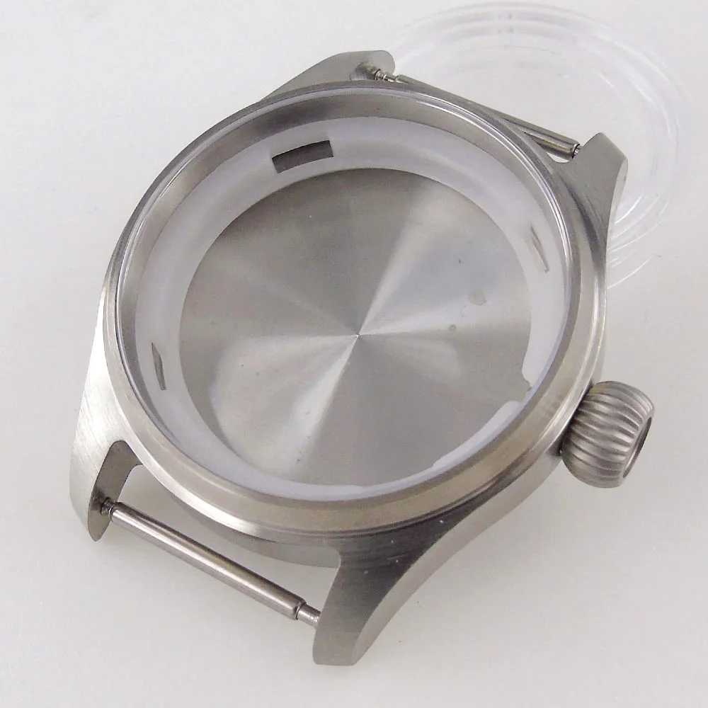 Waterproof Pilot Watch Case for NH35 NH36 ETA2824 PT5000 Movement Dive Case Parts 39mm Flat Sapphire Big Crown Tool Kit for Mod