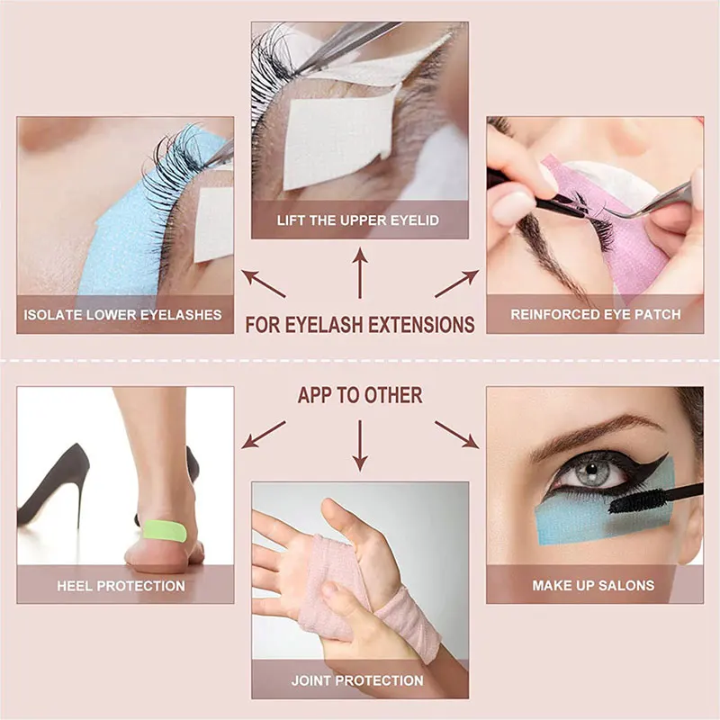 1/2 Rolls Eyelash Tape Under Eye Patches Makeup Silicone Micropore Tape Breathable Sensitive Resistant Lashes Extension Eye Pad