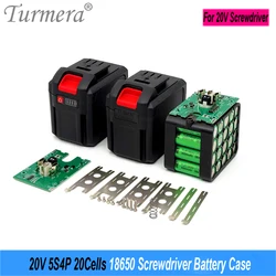 Turmera 20V 21V Screwdriver Battery Case 5S2P 10X 5S4P 20X 18650 Cell Holder 5S 30A BMS Weld Nickel for Electric Drill Use