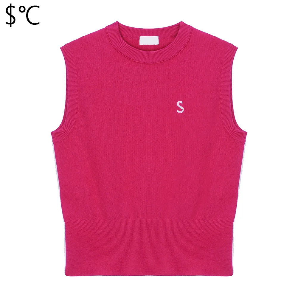 

Trendy New Women's Knitted Vest Selected Fashion Golf Style High Elasticity Luxurious Design Versatile in Autumn