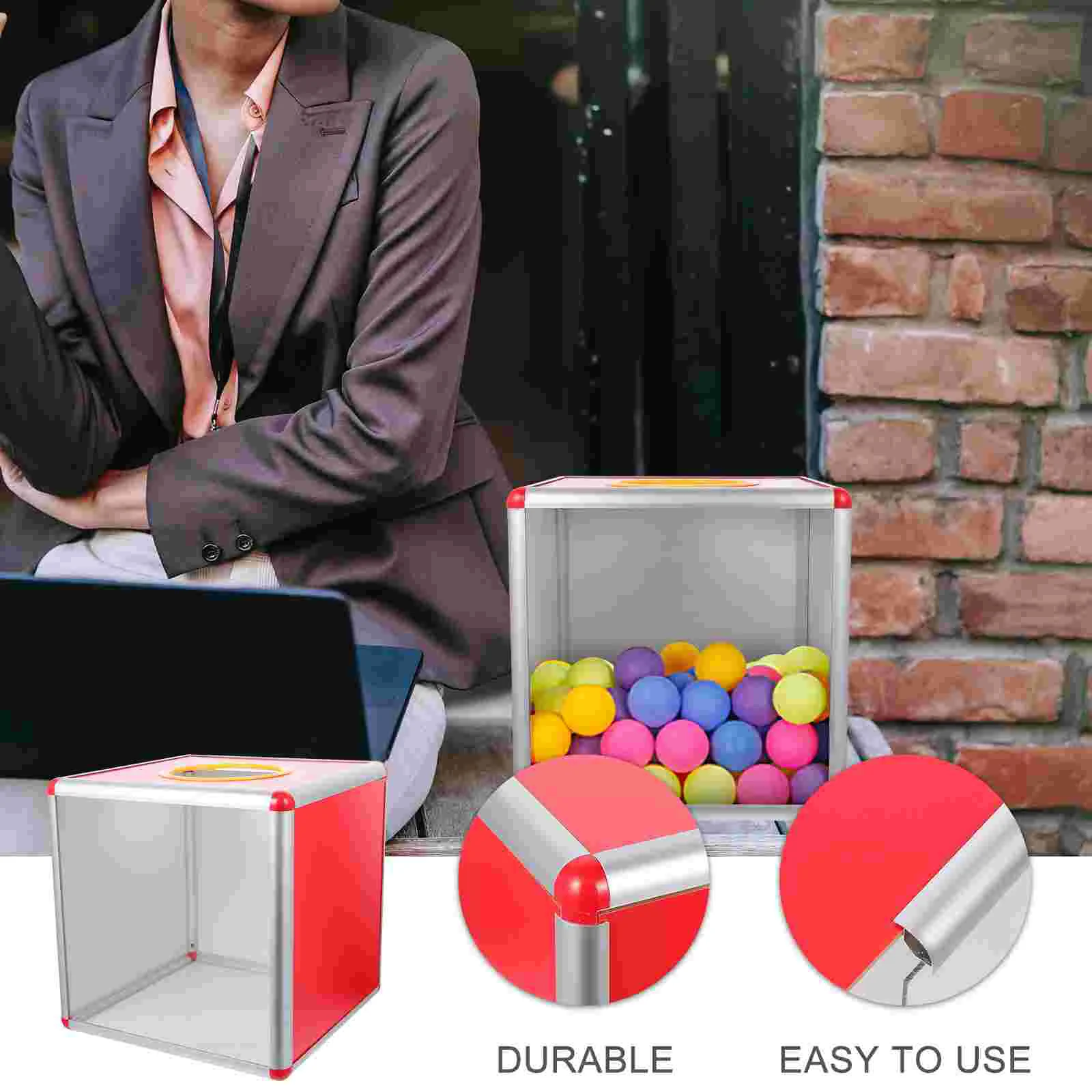 Tickets Draw Box Raffle Boxes for Card Donation Accessory Transparent Case Office