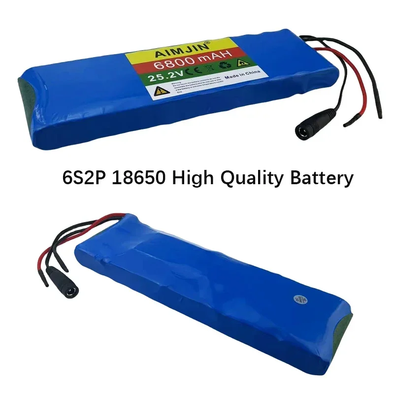

rechargeable battery 6S2P 25.2V 6800MAH 18650 lithium-ion battery pack with BMS+charger