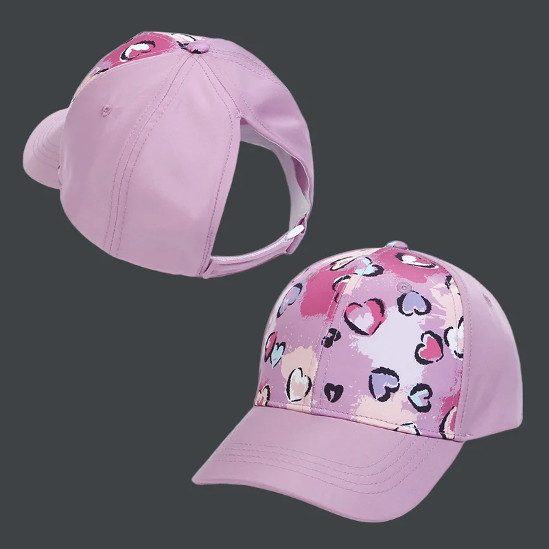 

Children Sun Visor Hats Empty Tail Baseball Cap Tie High Ponytail Children Summer Sun Cap Breathable Sun Hat For Kids 121-02