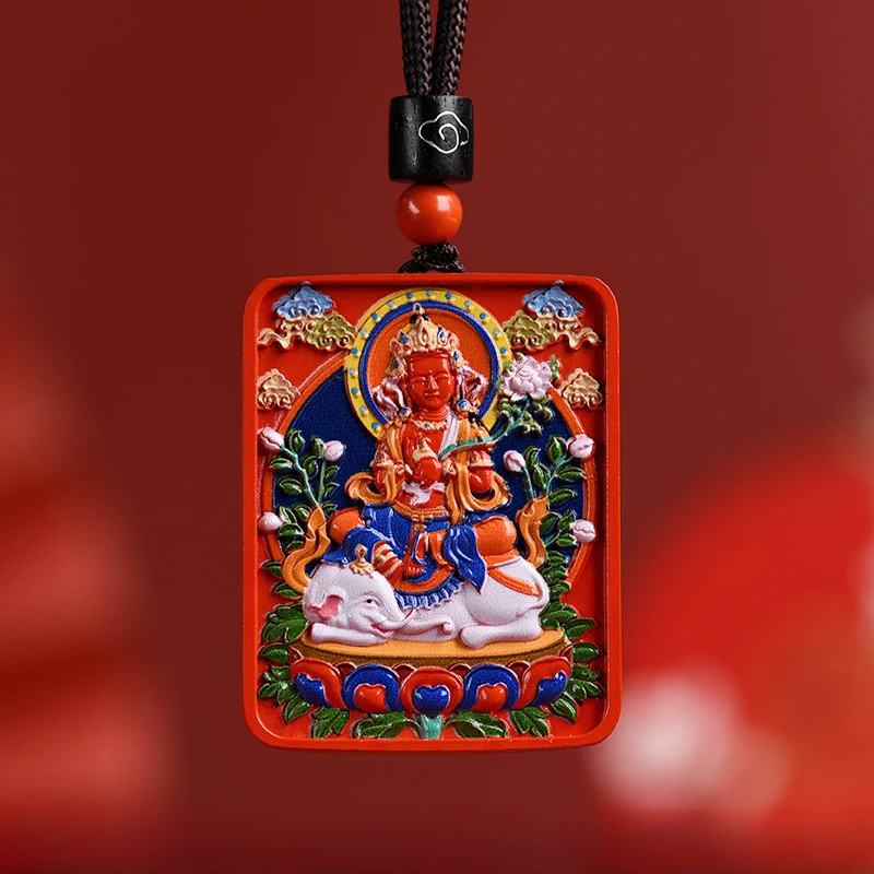 Cinnabar Painted Zodiac Natal Buddha Pendant for Men and Women