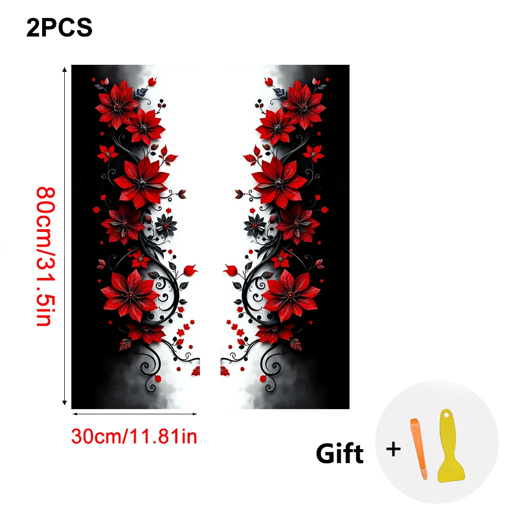 Car Interior A-Pillar Modification Film, Floral and Vine Pattern, Universally Compatible with All Car Models.