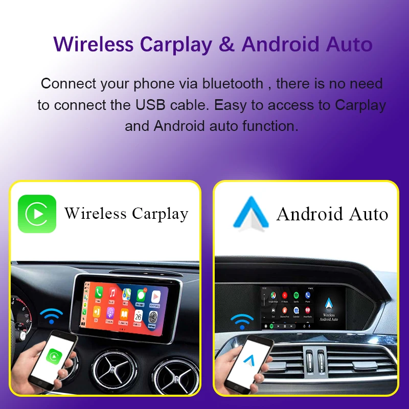 AUTOTOP Wireless Carplay Geeignet Für Mercedes Benz A B C E CLA GLA GLK ML Sprinter NTG4.5 Becker Modul Android Auto Navigation – Detail 3