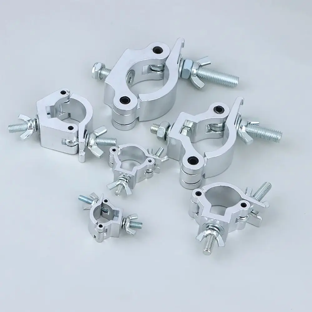 1 Peça de Suporte de Fixação Rápida para Iluminação de Palco em Liga de Alumínio, Grampo para Luzes DJ, Prata, 18-21mm 38-52mm, Ganchos para Pendurar Lâmpadas