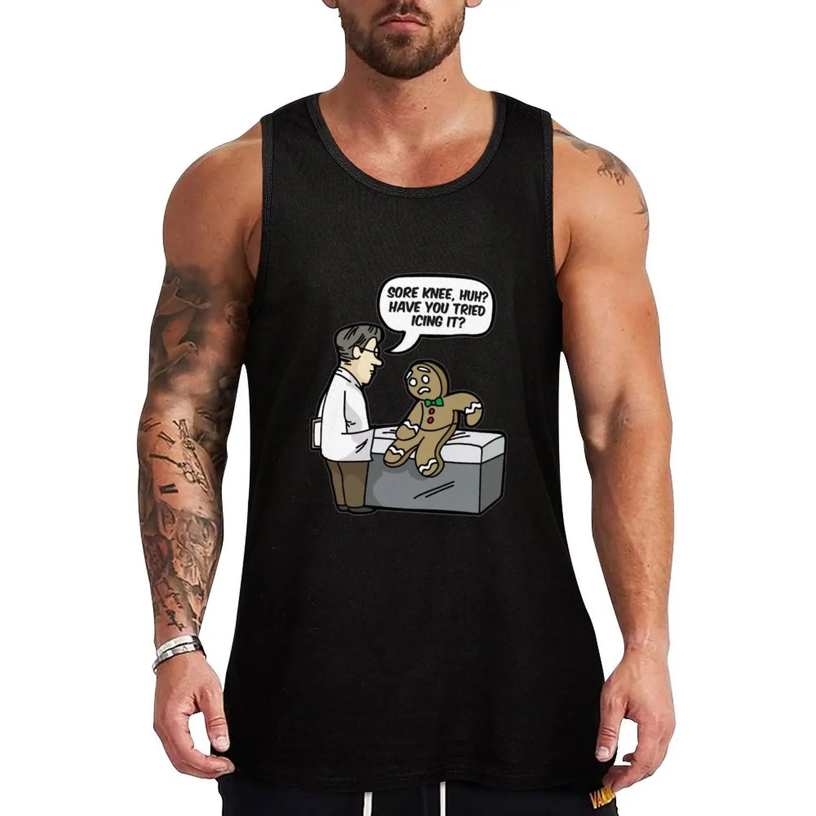 

SORE KNEE GINGERBREADMAN orthopaedist orthopedist Tank Top gym t shirt men Men's gym t-shirts Sleeveless top