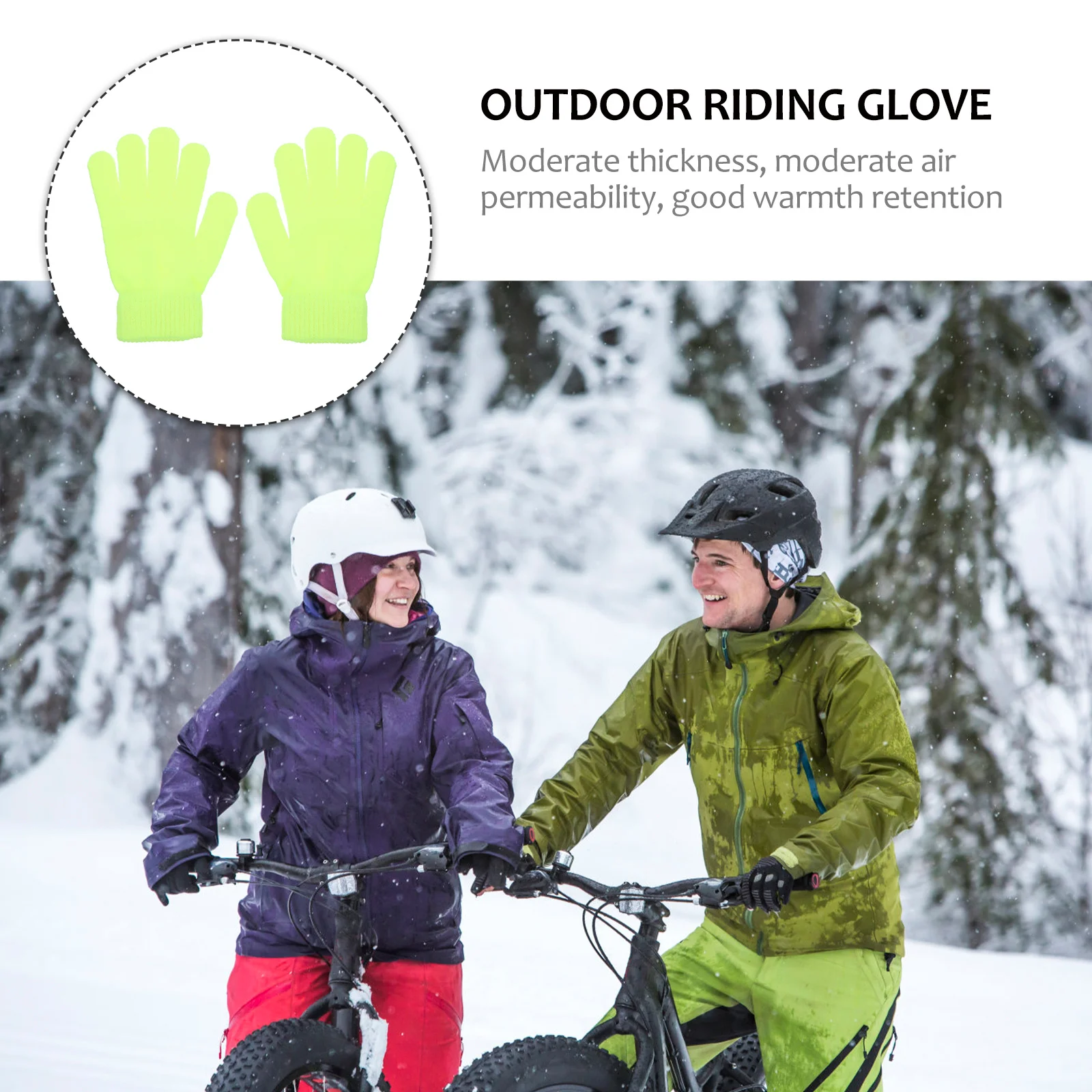 

Winter Warm Gloves Knitted Touchscreen Compatible Fluorescent Outdoor Riding Hiking Accessory For Men Women