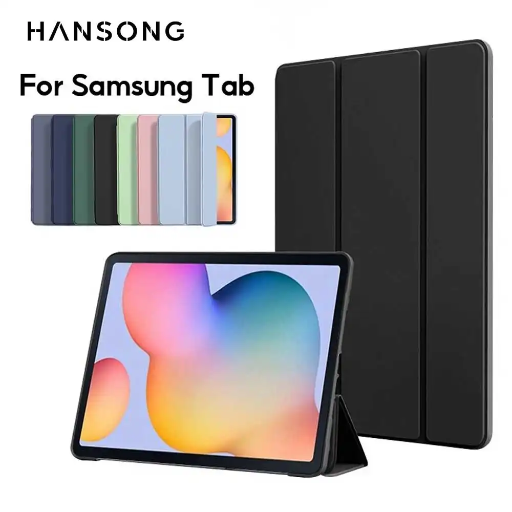 Para samsung caso galaxy tablet caso para a7 lite s6 litetab a9 a8 a7 s7 s8 s9 e plus fe inteligente auto sleep wake função capa