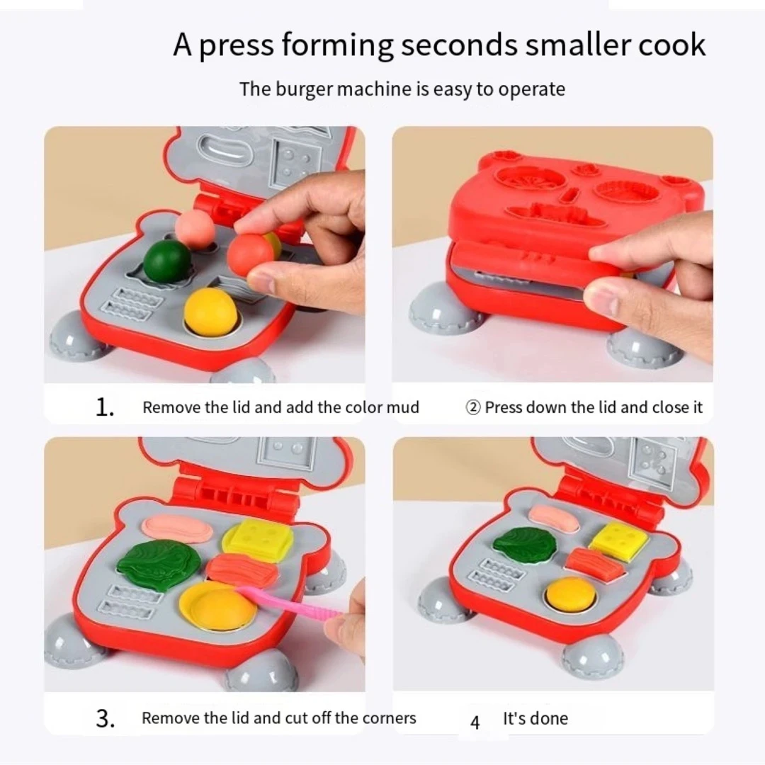 Colorful Plasticine Making Toys Creative DIY Handmade Mold Tool Ice Cream Noodles Machine Kids Play House Toys Colored Clay Gift