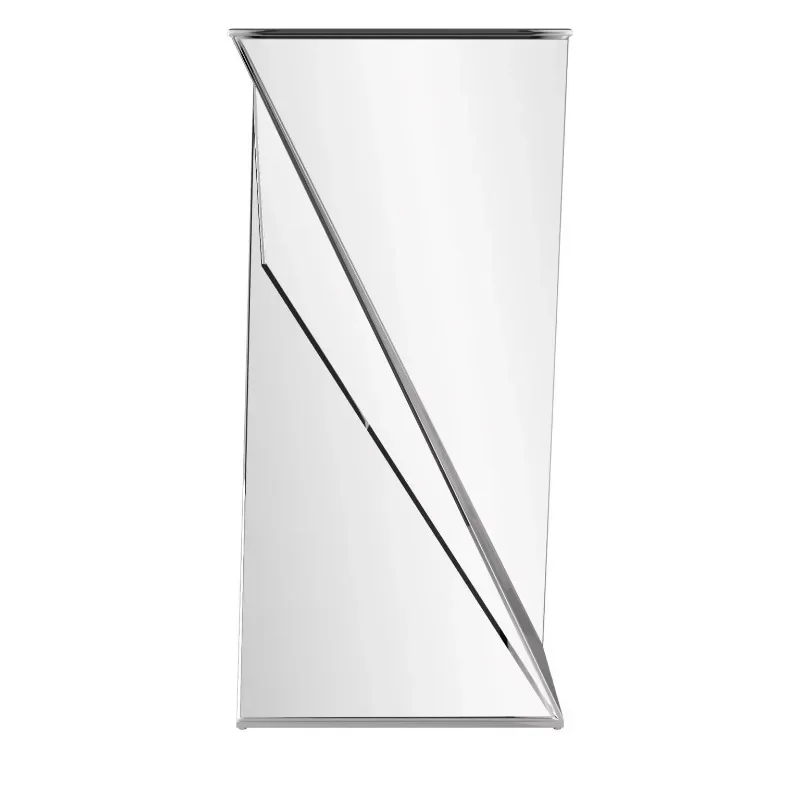 Twisted Mirrored Sofa Side Table, Glass Accent End Table for Living Room Hotel Apartment Entryway Hallway Home Furniture Decor