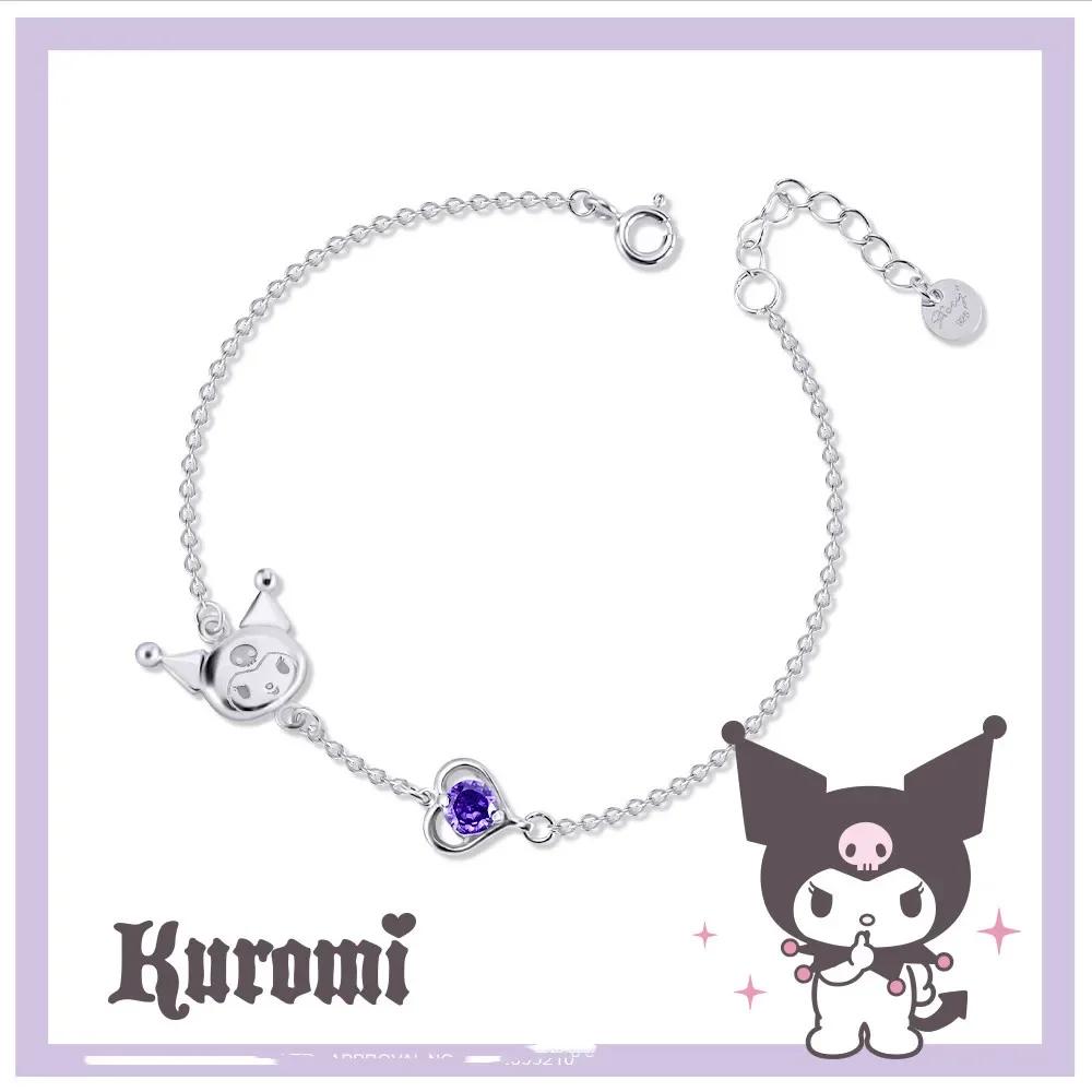 Cartoon Kuromi Charms Bracelets Sanrio Anime Figure Pendant Hand Chains Cute Beads Bangle Girl Hand Accessories Gift for Friends