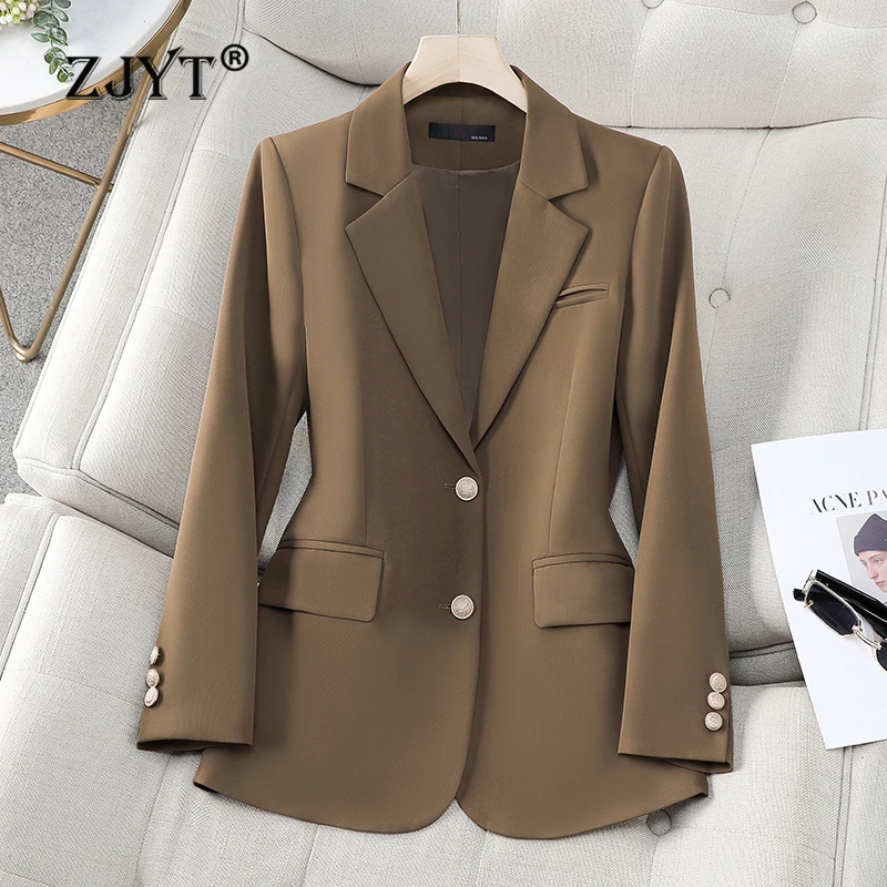 

ZJYT Korean Fashion Blazer Coat Women 2024 Spring Single Breasted Casual Jacket Office Lady Plus Size Veste Femme Blazer Mujer