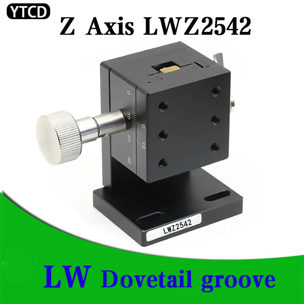 

Z Axis LWZ2542 25*42MM Dovetail Groove Sliding Table Manual Platform Rack and Pinion Drive High Precision Knob Fine-Tuning Slide