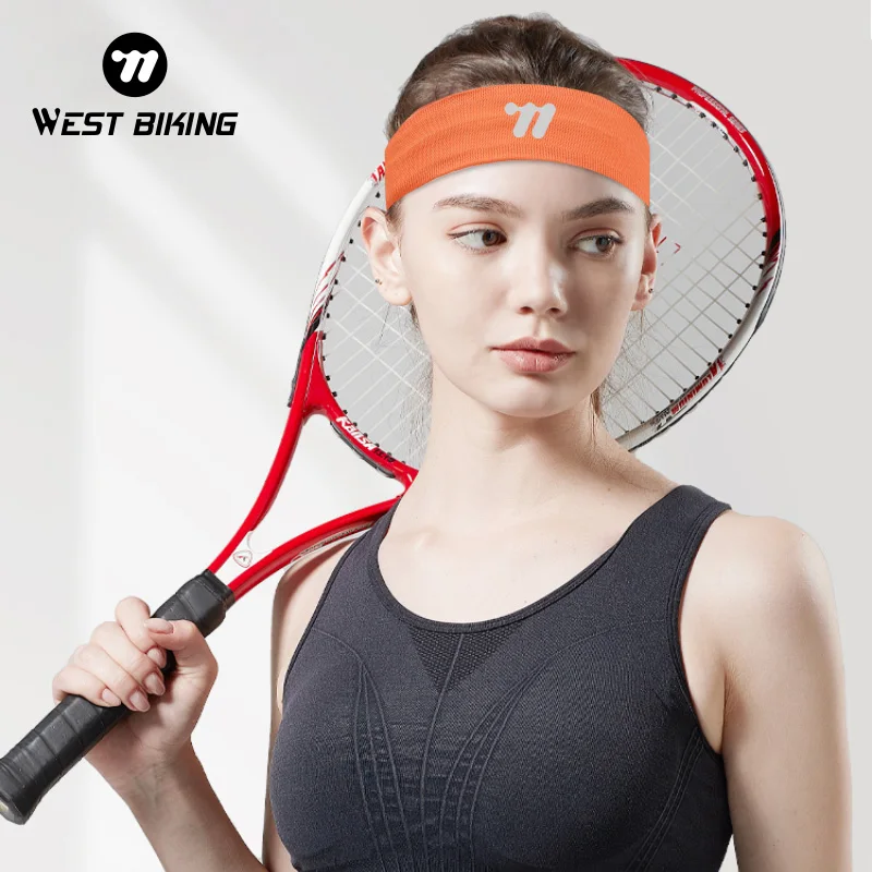 WEST BIKING 1-4PCS Candy Color Men Women Sport Yoga Headband Non-slip Running Elastic Rubber Sweatband Football Hair Accessories