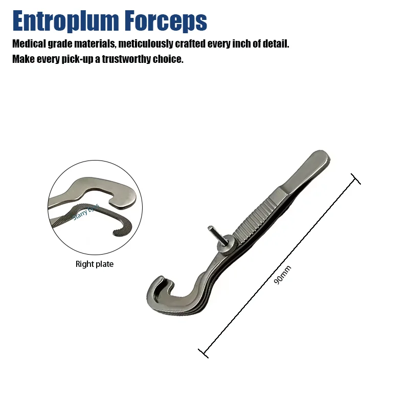 Entroplum-tang 13x10 mm vierkante punten Trachomentang Oogchirurgische instrumenten