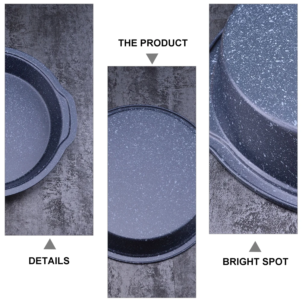 

Marble Coated Carbon Steel Oven Baking Plate 8 Inch Non-Stick Rustproof Food Serving Pan Barbecue Tray Cooking
