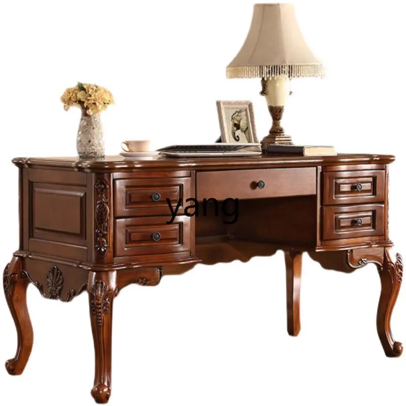 

LTT solid wood desk office computer desk retro writing desk