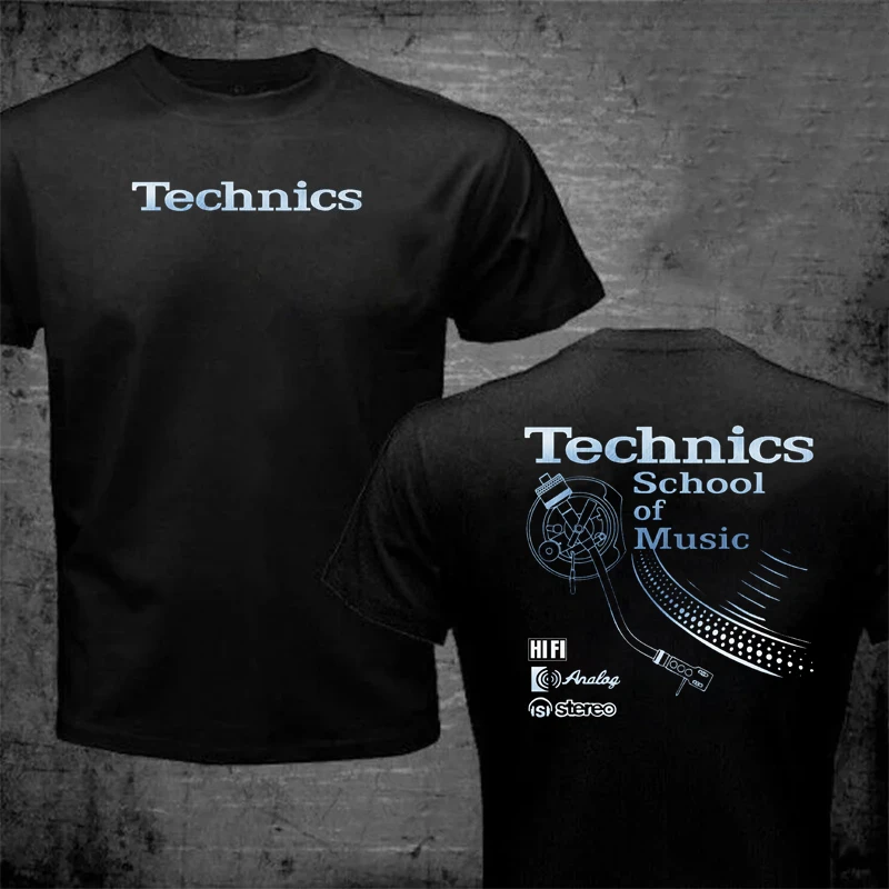 Vintage Deejay Shirt Long Play Tshirt Technics School of Music T Shirt Men Retro DJ Music T-shirt Hot Sale Fashion Top Tee Shirt