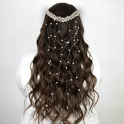 Luxury Bridal Hairband White Pearl Rhinestone Women Head Wear Wedding Headpiece Jewelry Hair Accessories
