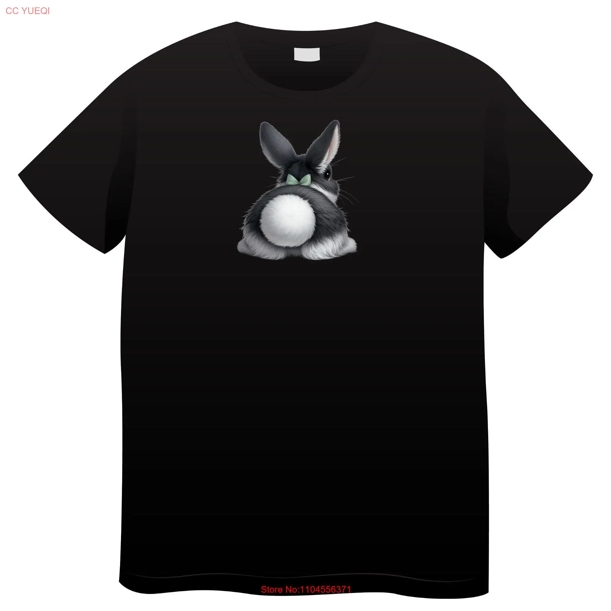 

Cute Bunny Butt Motif T Shirt Personalizable long or short sleeves