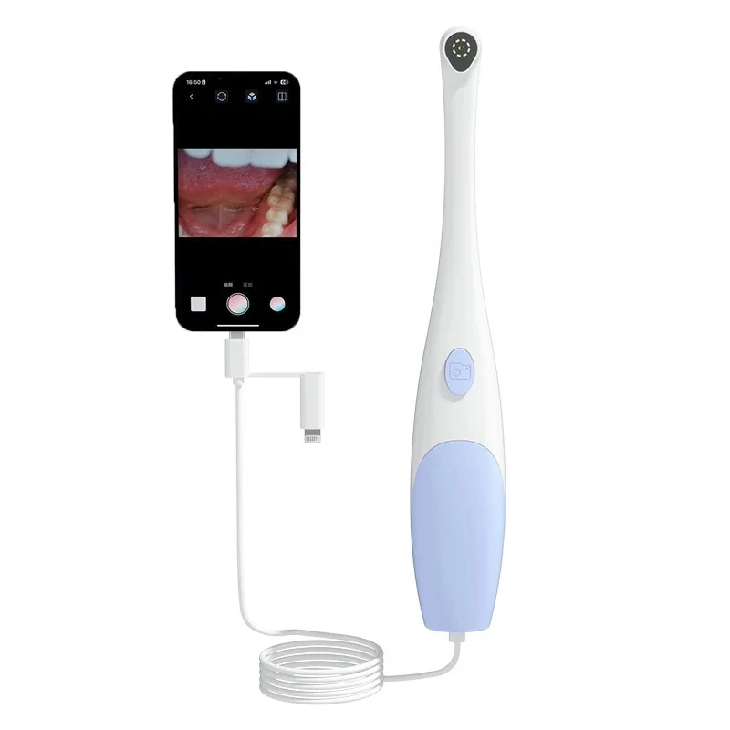 

Portable 8-LED 1440P 2-in-1 HD Intraoral Dental Light Type C Compatible with IOS & Android Mobile & Tablet Equipment