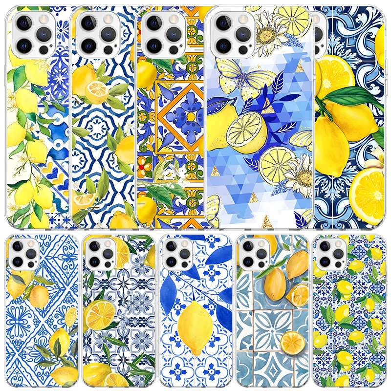 Phone Cases That Fit Iphone 16E - Capa de Celular Estampada Limão Mediterrâneo