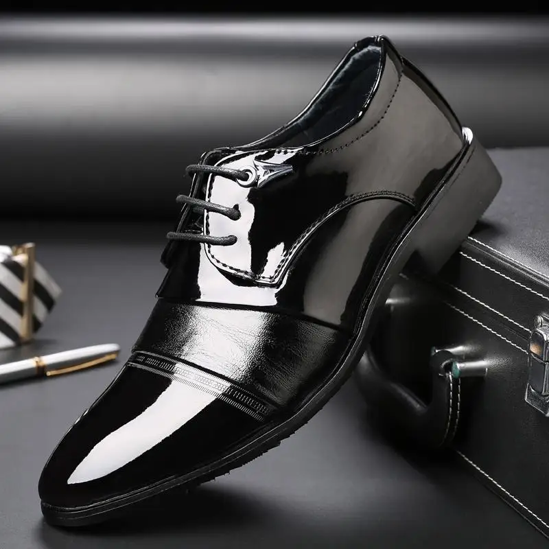 

Men PU Leather Formal Lace-Up Shoes Casual Business Shoes JZ-2065