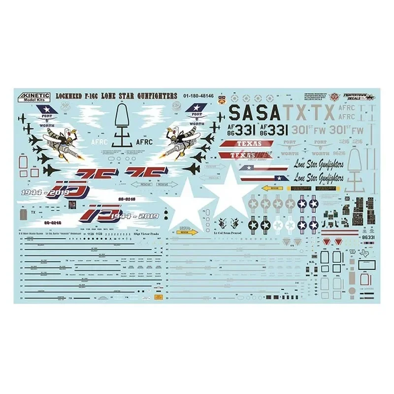 KINETIC K48146 طائرة نموذجية 1/48 F-16C تكساس ANG النجمة المحددة المقاتلين نموذج بناء مجموعات للنموذج العسكري لتقوم بها بنفسك اللعب