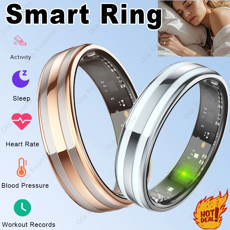 

Смарт-кольцо для мужчин и женщин, IP68, водонепроницаемое, мультиспортивный режим, мониторинг сердечного ритма, кислорода в крови, контроль жестов, умринга, подарок на день рождения